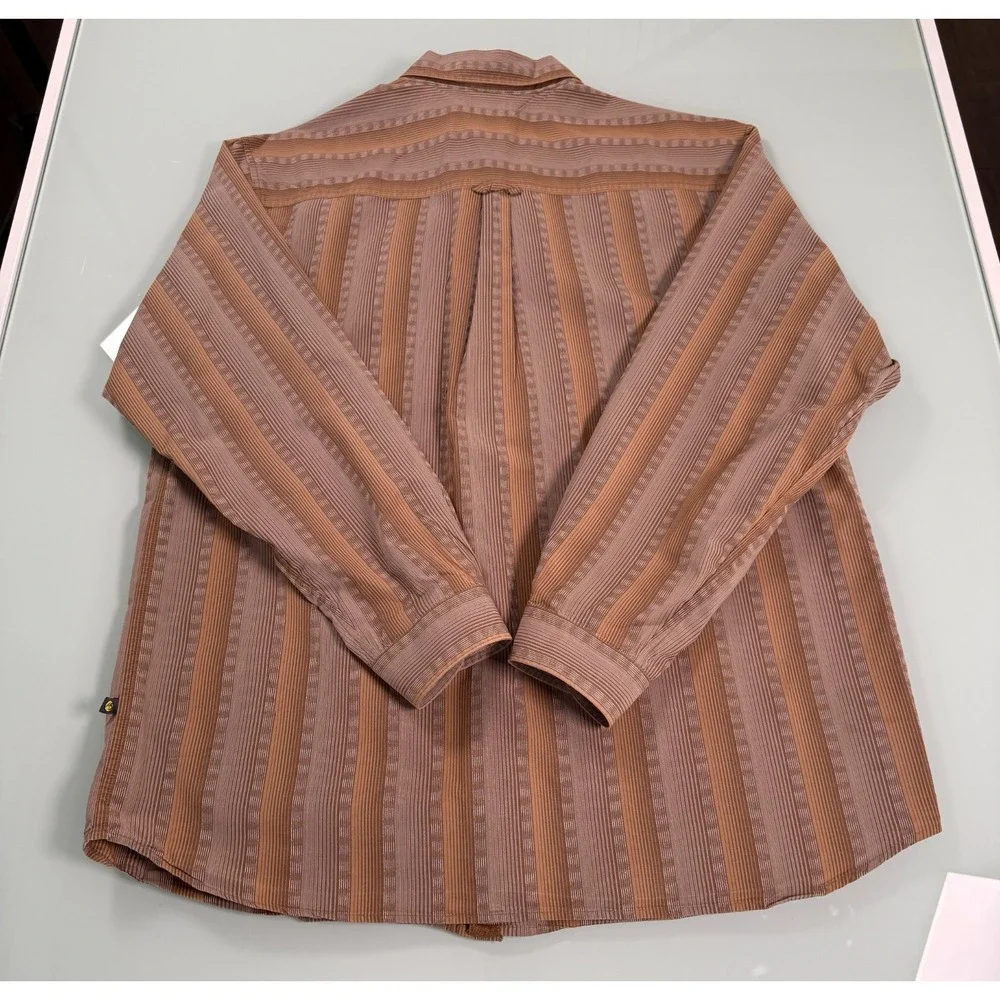 The North Face A5 Series Shirt Men's L Brown Stripe Button Casual DadCore